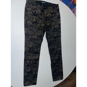 Lauren by Ralph Lauren women’s floral black jeans size 4